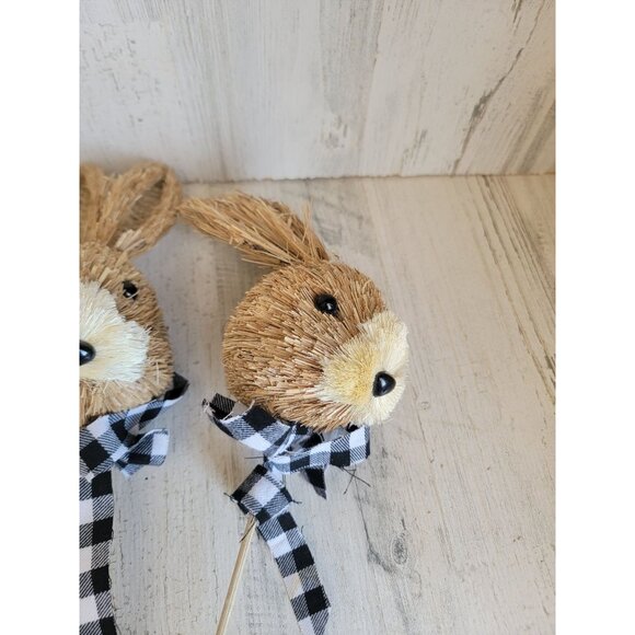 Bristle easter bunny head pick set bow plaid rabbit - Picture 5 of 10